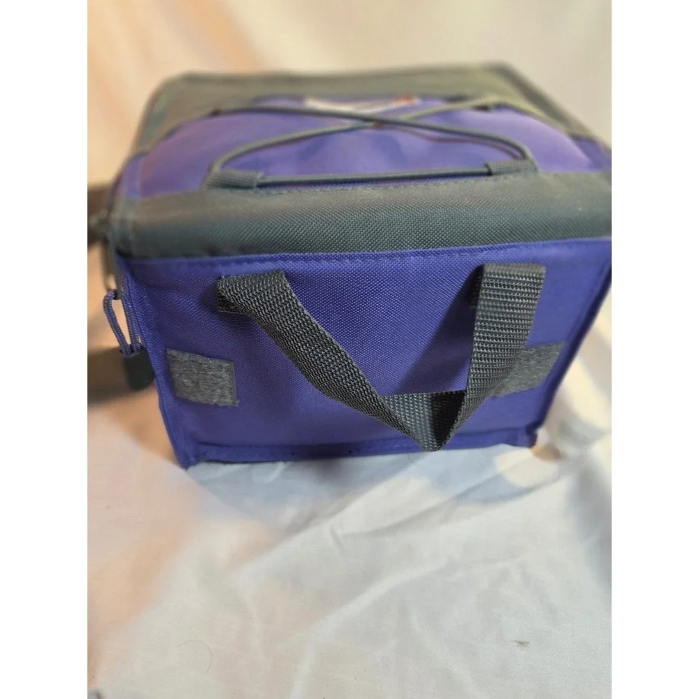 Inner Zero Degrees Insulated Cooler Bag Purple Grey Soft Sided Lunch Travel Tote